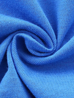 Blue cotton toddler t-shirt fabric detail