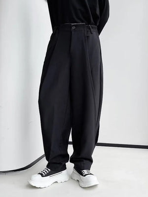 Men's Loose Fit Pants in Black, front view