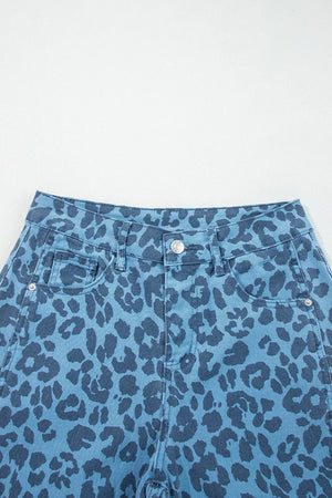 Leopard Print Barrel Leg Jeans, editorial view