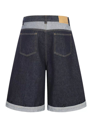 Men's Button Fly Denim Capris, close-up detail