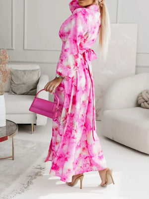 Long Sleeve Maxi Shirt Dress in Pastel Blue, model styling view