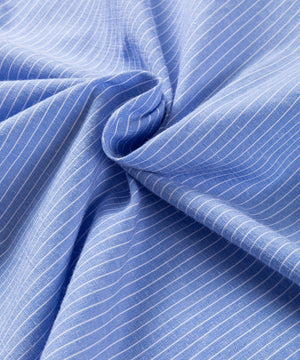 Light blue striped button-down shirt fabric detail