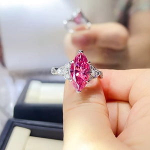 5 Carat Moissanite 925 Sterling Silver Ring, front view
