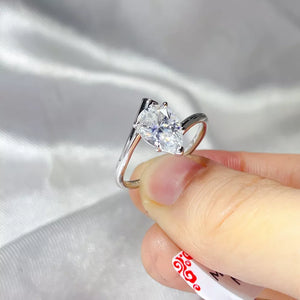 0.3 Carat Solitaire Moissanite Wrap Sterling Silver Ring, side view