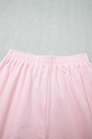Striped Long Sleeve Top And Pants Set in Blush Pink, view 12