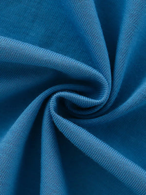 Toddler cerulean cotton t-shirt fabric detail
