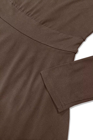 Layered Long Sleeve V-neck Mini Dress, fabric detail