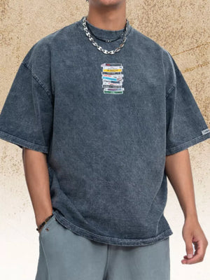 Men's Vintage Washed Cassette Tape T-shirt, back view