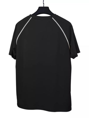 Men's Casual Short Sleeve T-shirt And Shorts Set in Black, fit detail