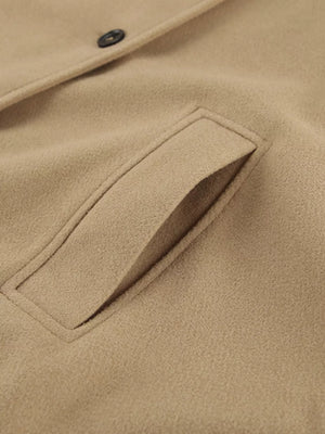 Oversized Lapel Collar Button-down Coat in Brown, view 16