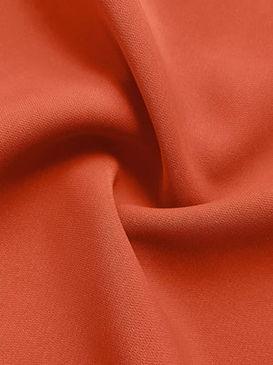 Orange-red ruched sleeve v-neck maxi dress fabric detail