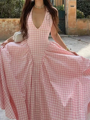 100% polyester Care instructions: Machine wash cold maxi dress in Blush Pink with A-line silhouette