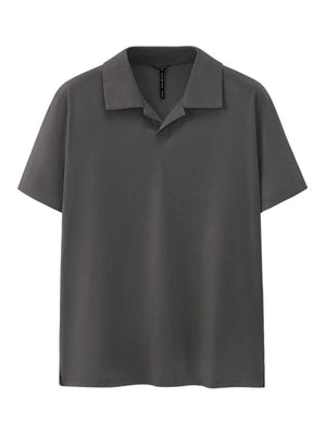 Water Wave Gray short sleeve polo shirt with classic fit and spread collar