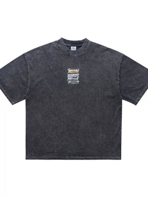Men's Vintage Washed Cassette Tape T-shirt, model styling view