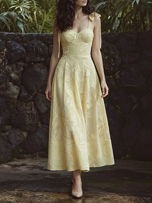 Sweetheart Neck Tie-strap Dress in White, view 14