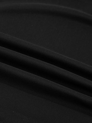 Black sheer mesh maternity shirt with a high neckline detail