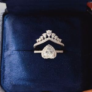2 Carat 925 Sterling Silver Moissanite Ring Set in Silver, side view