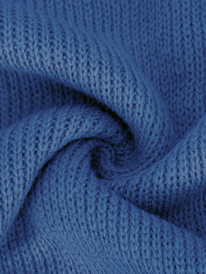 Royal Blue oversized ribbed knit sweater fabric detail with visible texture