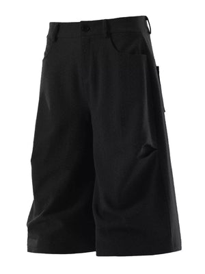 Men's Wide Leg Capris in Black, alternate angle