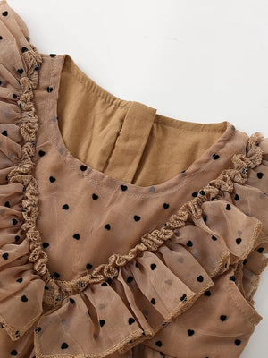 Children's Polka Dot Ruffle Dress, close-up detail