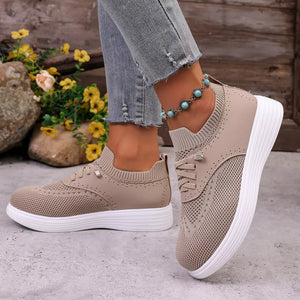 Round Toe Lace Up Sneakers in Pink, alternate angle