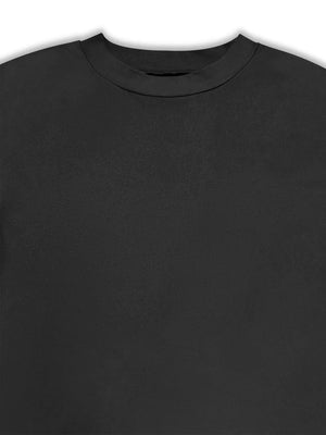 Black long sleeve relaxed fit top with crew neck