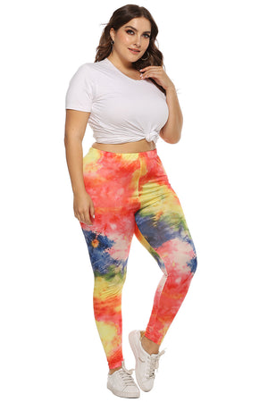 Rainbow Burst Sculpt Legging in multicolor tie-dye, full length, high-waisted activewear pants.