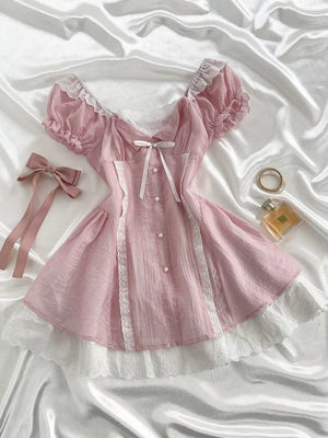 Lace Detail Cap Sleeve Mini Dress, alternate angle