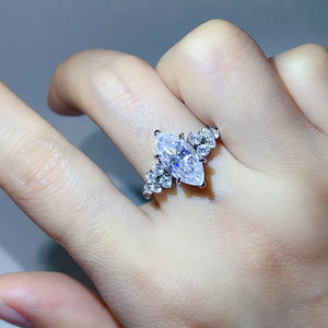 0.3 Carat Sterling Silver Solitaire Ring, front view