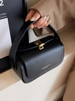 Pu Leather Flap Crossbody Bag in Pink, close-up detail
