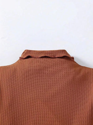 Children's Puff Sleeve Top And Denim Shorts Set, close-up detail