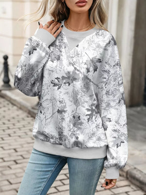 sage green relaxed sweatshirt with v-neck