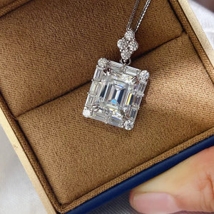 0.5 Carat Sterling Silver Geometric Necklace, front view
