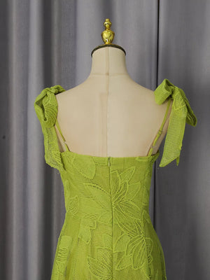 Sweetheart Neck Tie-strap Dress in White, product detail