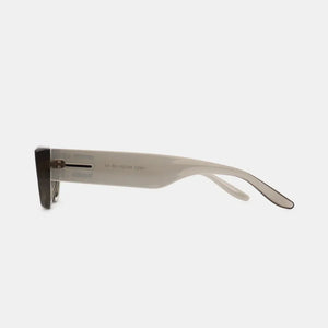 Smoked acetate angular sunglasses in taupe with dark brown accents.