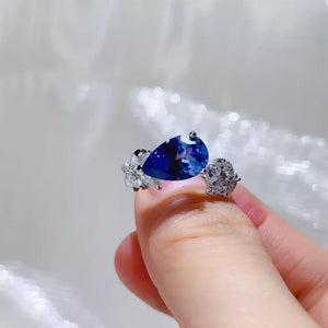 3 Carat Moissanite 925 Sterling Silver Ring, front view