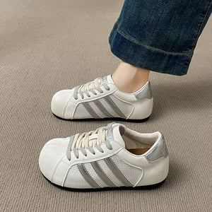 Lace Up Round Toe Sneakers in Yellow, fit detail