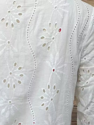 100% polyester Care instructions: Machine wash cold blouse in white with relaxed silhouette