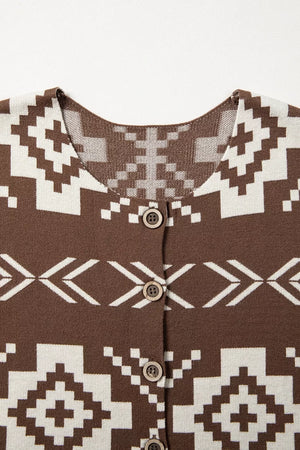 Western Geometric Sleeveless Knit Sweater Vest, editorial view