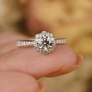 1 Carat 925 Sterling Silver Moissanite Ring, model styling view