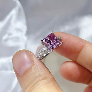 2 Carat 925 Sterling Silver Moissanite Ring, side view