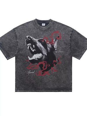 Men's Vintage Wash Graphic T-shirt in Deep Teal, side view