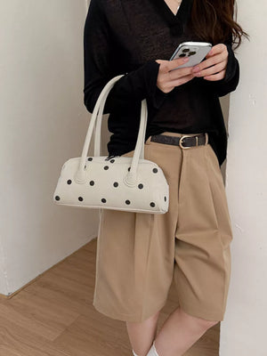 Polka Dot Small Shoulder Bag in Off-white, alternate angle