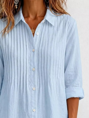 Men's Plus Size Long Sleeve Button-up Shirt, model styling view