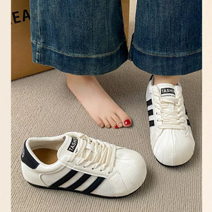Lace Up Round Toe Sneakers in Yellow, side view