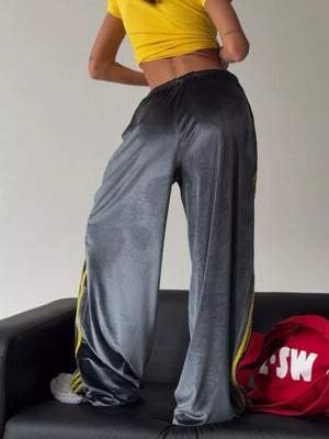 Velvet Wide-leg Pants, back view