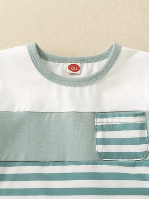 Children's Striped T-shirt And Shorts Set, close-up detail