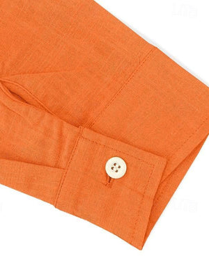 Orange cotton undershirt cuff with button detail