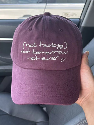 Embroidered Slogan Baseball Cap, front view