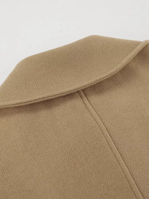 Oversized Lapel Collar Button-down Coat in Brown, view 20